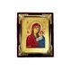 Писана Казанська ікона Божої Матері у бархаті 13 Х 16 см m 135 фото 1