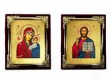 Ікона вінчальна пара Ісус Христос та Божа Матір Казанська 13 Х 16 см m 136 фото