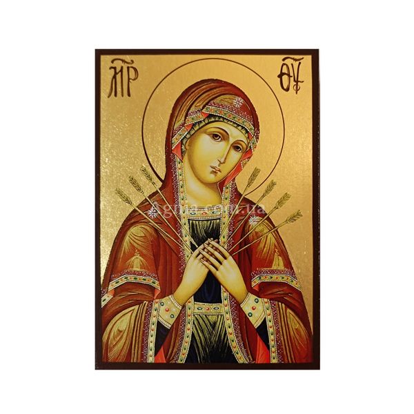 Ікона Божа Матір Семистрільна  10 Х 14 см L 58 фото