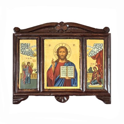 Дерев'яна писана ікона Спаситель Ісус Христос 34 Х 29 см E 52 фото