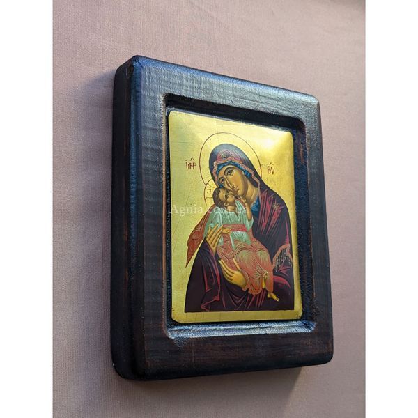 Писана грецька ікона Божої Матері Глікофілуса 14 &times; 17 см M 391 фото