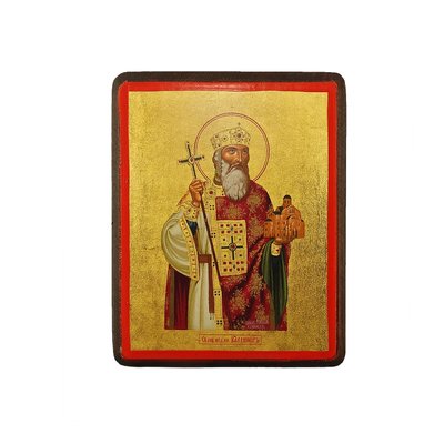 Писаная икона Святого Владимира Великого 10 х 13 см m 81 фото