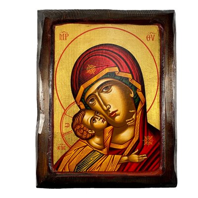 Деревянная Владимирская икона Божией Матери 23,5 Х 28,5 см m 140 фото