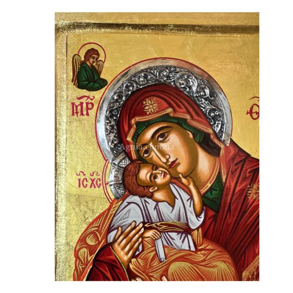 Писаная Эксклюзивная икона Божией Матери Гликофилуса 22,5 Х 28,5 см E 54 фото
