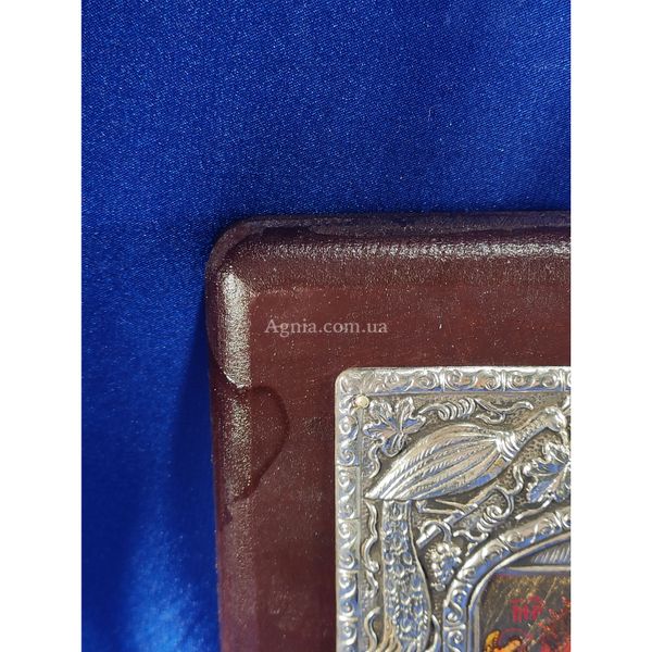 Эксклюзивная икона Киккская Божья Матерь ручная роспись на холсте, серебро и позолота размер 16 Х 20 см E 18 фото