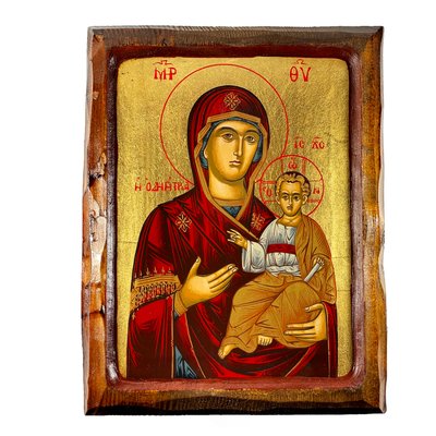 Деревянная икона Божьей Матери Одигитрия 23,5 Х 28,5 см m 141 фото