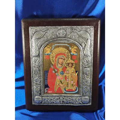 Эксклюзивная икона Божья Матерь Неувядаемый Цвет ручная роспись на холсте, серебро и позолота размер 23,5 Х 30 см E 04 фото