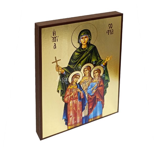 Ікона святі мучениці Віра, Надія, Любов та мати їх Софія 14 Х 19 см L 193 фото