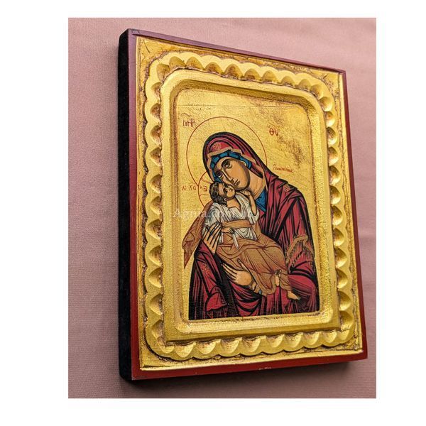 Писана грецька ікона Божої Матері Глікофілуса 18,5 &times; 23,5 см M 375 фото