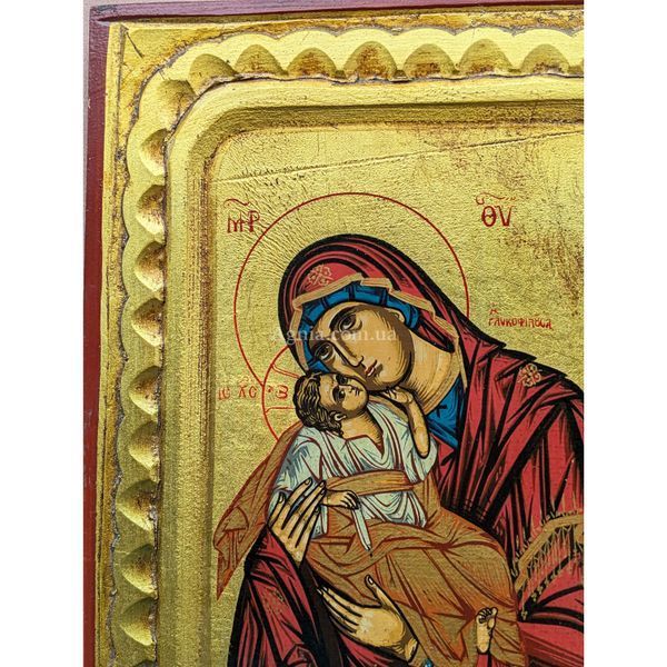 Писана грецька ікона Божої Матері Глікофілуса 18,5 &times; 23,5 см M 375 фото