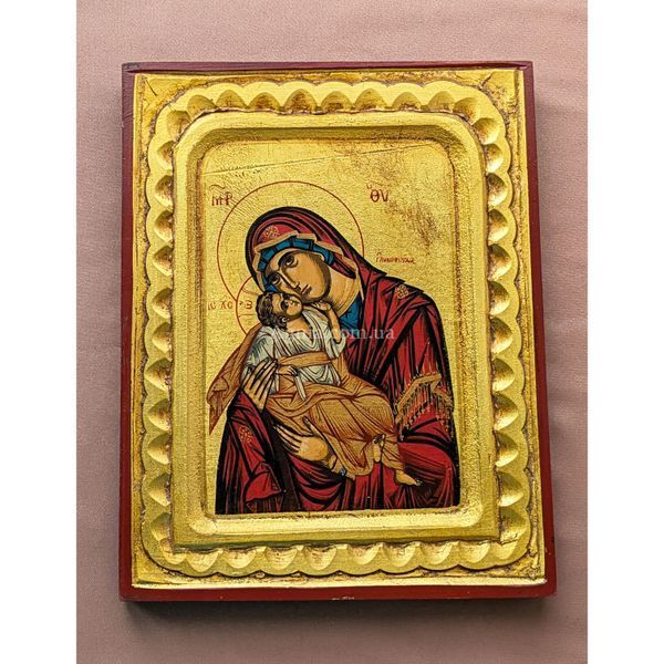 Писана грецька ікона Божої Матері Глікофілуса 18,5 &times; 23,5 см M 375 фото