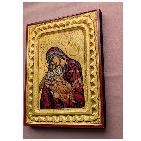 Писана грецька ікона Божої Матері Глікофілуса 18,5 &times; 23,5 см M 375 фото