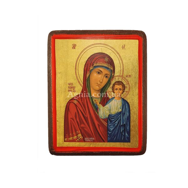 Ікона Казанської Божої Матері писана на холсті 10 Х 13 см m 84 фото