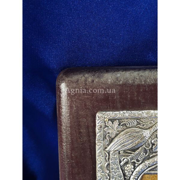 Ексклюзивна Володимирська ікона Божої Матері ручний розспис на холсті, срібло та позолота розмір 16 Х 20 см E 20 фото