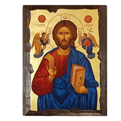 Дерев'яна писана ікона Ісуса Христа Пантократора 22 Х 28 см m 178 фото