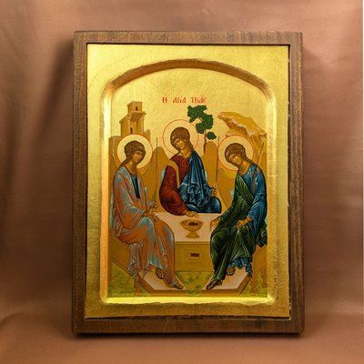 Греческая писаная икона Святой Троицы 21 &times; 27 см M 183 D фото