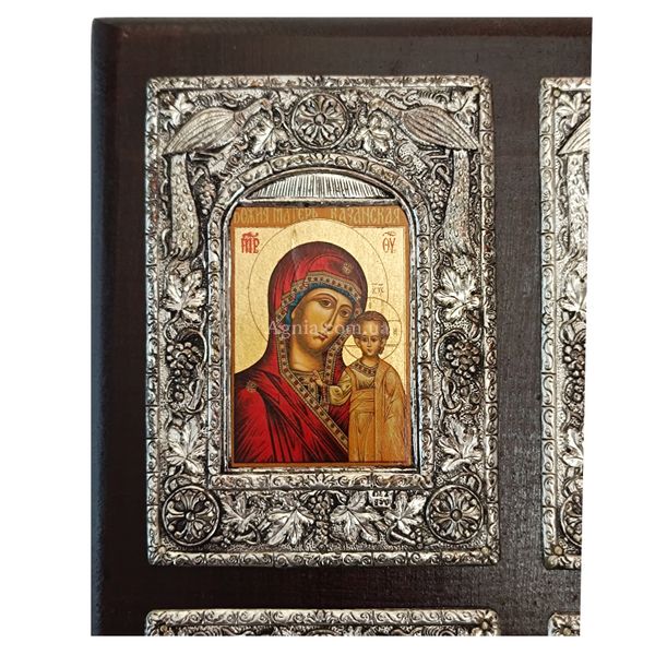 Деревянный домашний иконостас из 4 писаных икон в серебре 28 х 36,5 см E 58 фото