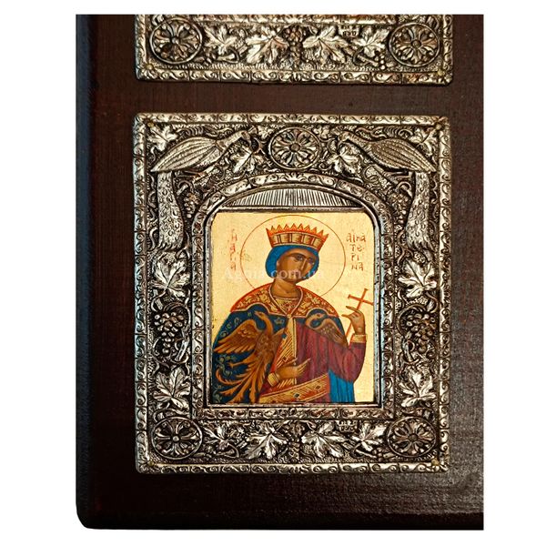 Деревянный домашний иконостас из 4 писаных икон в серебре 28 х 36,5 см E 58 фото