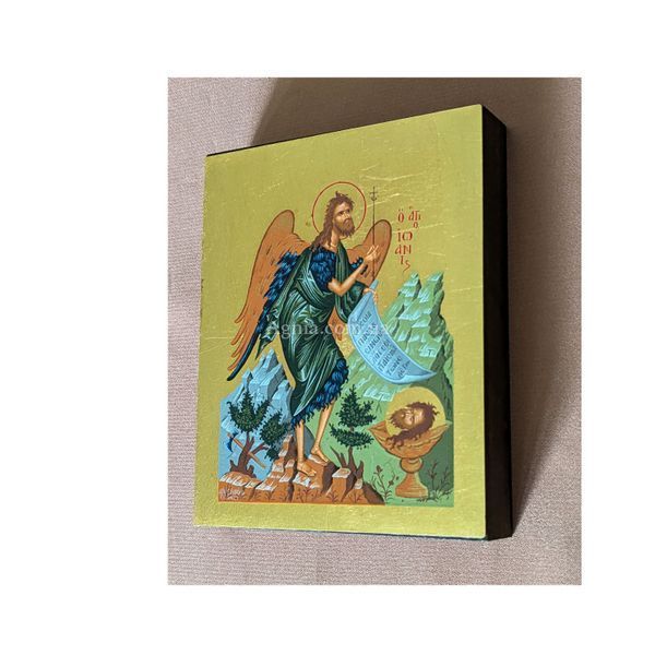 Писана грецька ікона Святого Іоана Хрестителя, 9 &times; 11,5 см M 349 фото