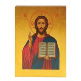 Икона Иисус Христос Cпаситель писаная на холсте 19 Х 26 см m 169 фото