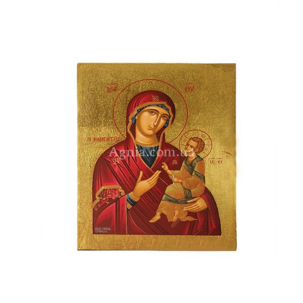 Ікона Божої Матері Одигітрія писана на хослті 9 Х 11,5 см m 90 фото