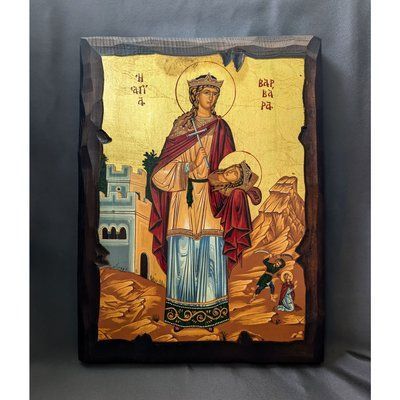 Писаная греческая икона Святой Варвары 22 &times; 28 см M 379 A фото