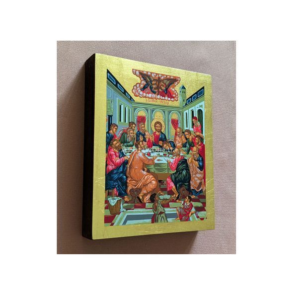 Писаная греческая икона Тайная вечеря 9 &times; 11,5 см M 91 фото