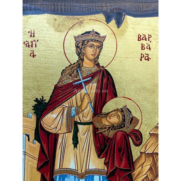 Писаная греческая икона Святой Варвары 22 &times; 28 см M 379 A фото