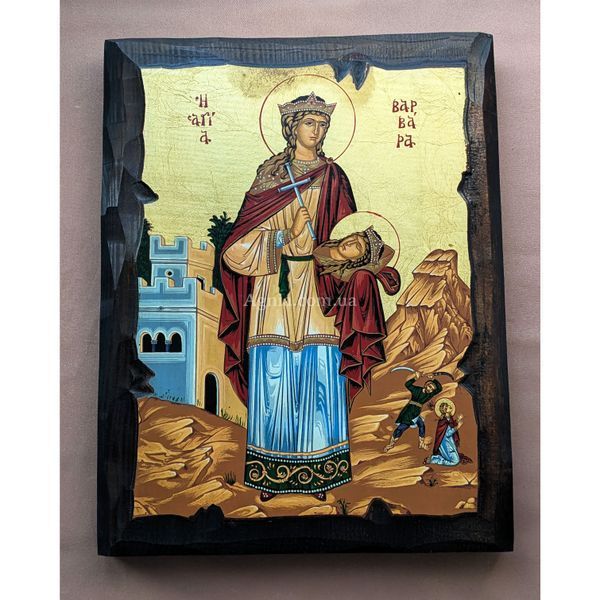 Писаная греческая икона Святой Варвары 22 &times; 28 см M 379 A фото
