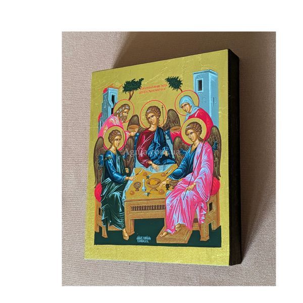 Писана ікона Старозавітна Трійця (Гостинність Авраама) 9 &times; 11,5 см M 351 фото