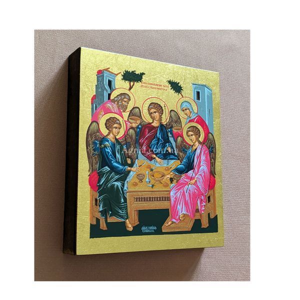 Писана ікона Старозавітна Трійця (Гостинність Авраама) 9 &times; 11,5 см M 351 фото
