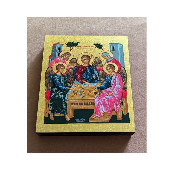 Писана ікона Старозавітна Трійця (Гостинність Авраама) 9 &times; 11,5 см M 351 фото