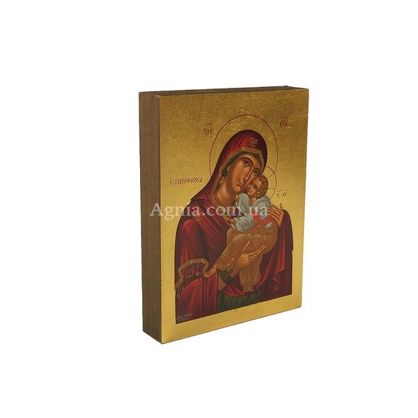 Ікона Божої Матері Глікофілуса писана на холсті 9 Х 11,5 см m 88 фото