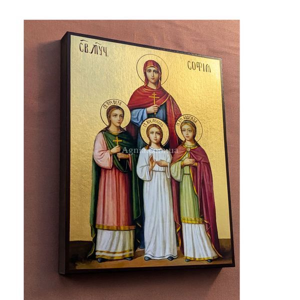 Ікона Віра, Надія, Любов та мати їх Софія 14 &times; 19 см L 933 фото