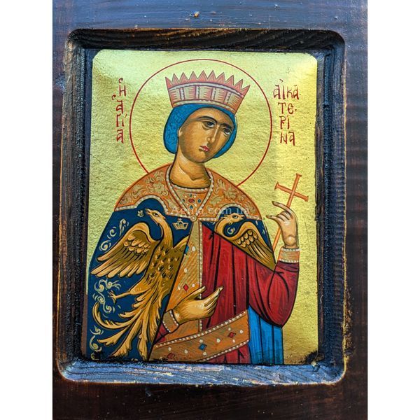Писаная икона Святой Екатерины Александрийской 14 &times; 17 см M 390 фото