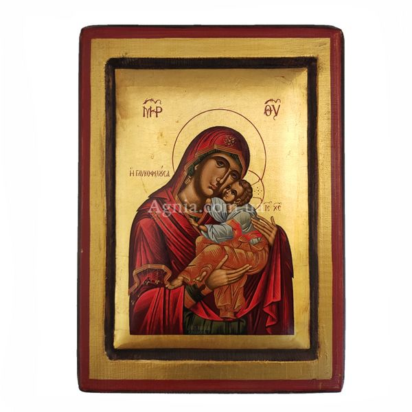 Дерев'янна писана ікона Божої Матері Глікофілуса 20,5 Х 26,5 см Е 47 фото