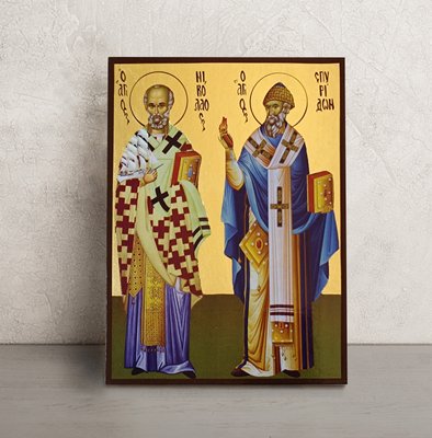 Икона Святых Николая и Спиридона 14 Х 19 см L 151 фото