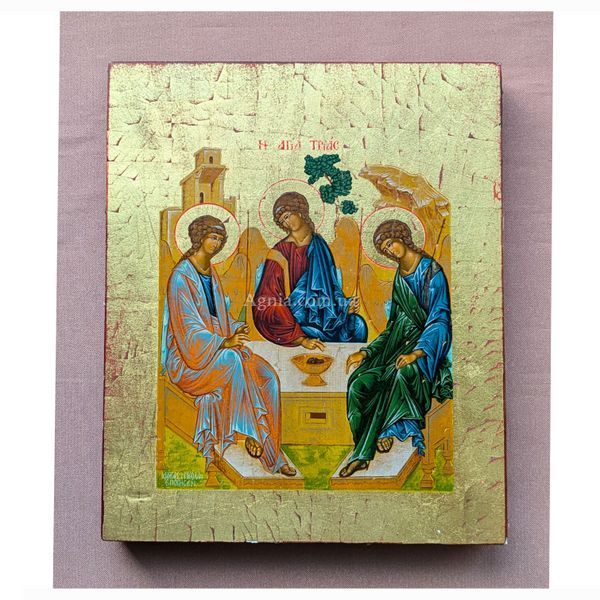 Грецька писана ікона Свята Трійця (Старозавітна) 15 &times; 19 см M 397 F фото