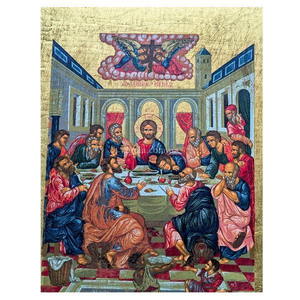 Писаная греческая икона Тайная Вечеря 15 &times; 19 см M 380 B фото