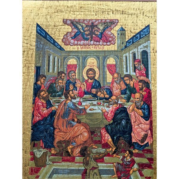 Греческая писаная икона Тайной Вечери 15 &times; 19 см M 380 С фото