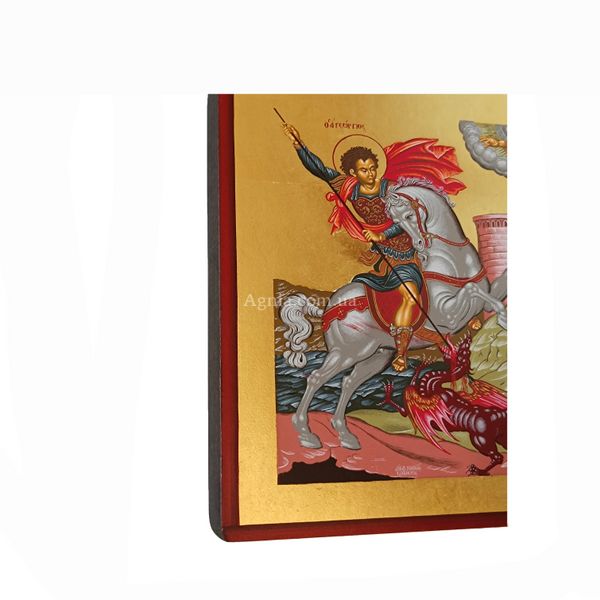 Писаная икона Святой Георгий Победоносец 15 Х 19 см m 12 фото