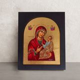 Писана грецька ікона Божої Матері Одигітрія 18,5 x 22,5 см m 218 фото