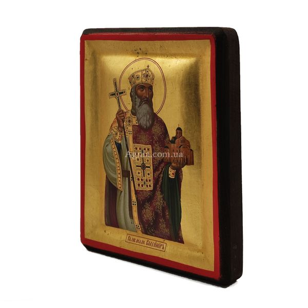 Писаная икона Святой Князь Владимир Великий 15,5 х 20 см m 13 фото