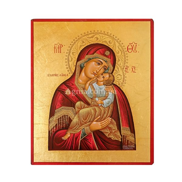 Писана ікона Божої Матері Взграння Немовляти 15 Х 19 см m 45 фото