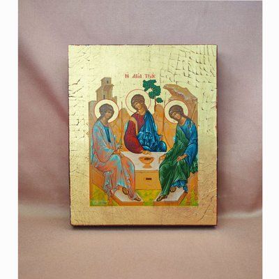Грецька писана ікона Свята Трійця (Старозавітна) 15 &times; 19 см M 397 G фото