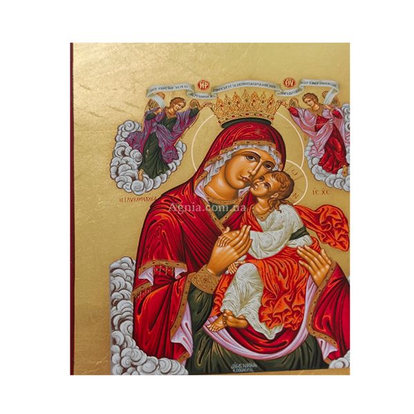 Писаная икона Божьей Матери Гликофилуса 15 Х 19 см m 46 фото