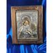 Ексклюзивна ікона на старовинній дошці Божа Матір Глікофілуса ручний розпис у сріблі та позолота розмір 14,2 Х 18 см E 32 фото 1