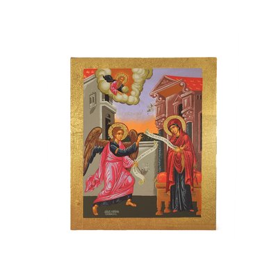 Писаная икона Благовещение Пресвятой Богородицы 9 Х 11,5 см m 98 фото