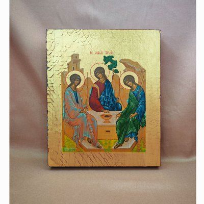Грецька писана ікона Свята Трійця 15 &times; 19 см M 397 H фото