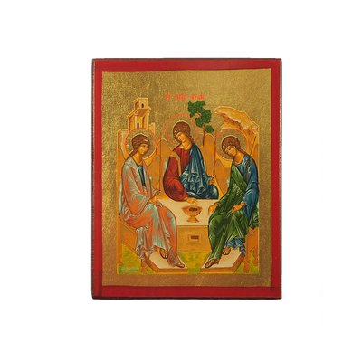 Ікона Святої Трійці писана на холсті 10 Х 13 см m 80 фото